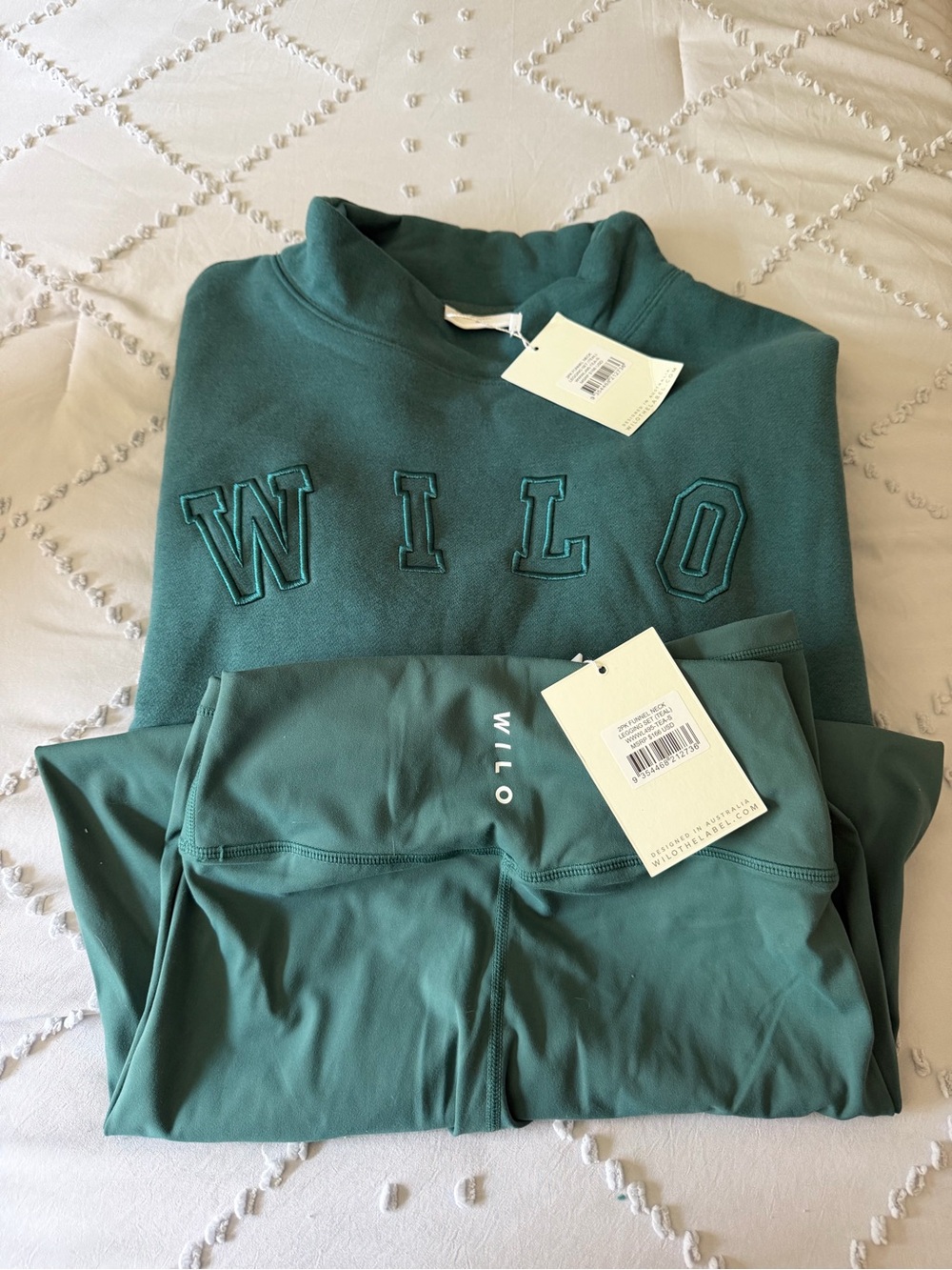 NWT Wilo The Label 2-Piece Funnel Neck Legging Set — Teal = Back to school fit! - Picture 4 of 10